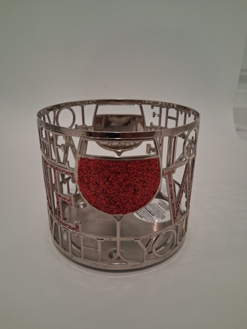 Bath & Body Works 3 Wick Candle Holder Sleeve Love The Wine You're With...